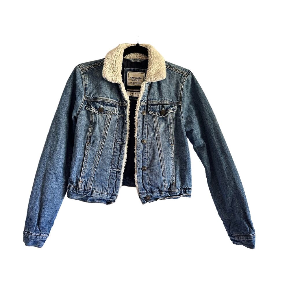 Vintage Abercrombie and Fitch Insulated Denim Jacket with a Sherpa Collar XS